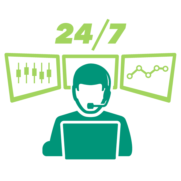 HD Customer Service Support 24/7 Green Icon PNG